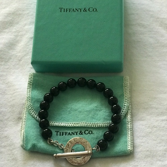 Tiffany & Co. Black ONYX beads toggle bracelet - Picture 1 of 1